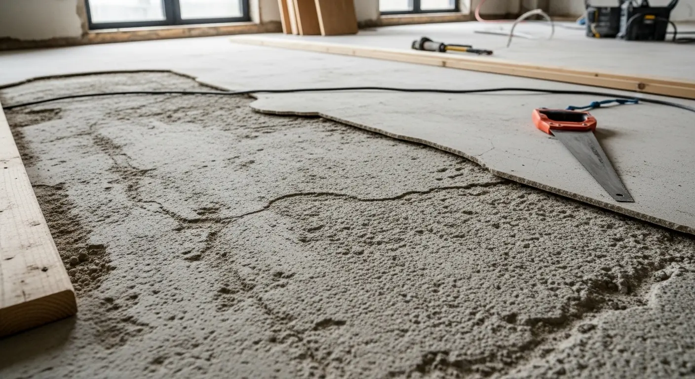 フローリング撤去後の下地

