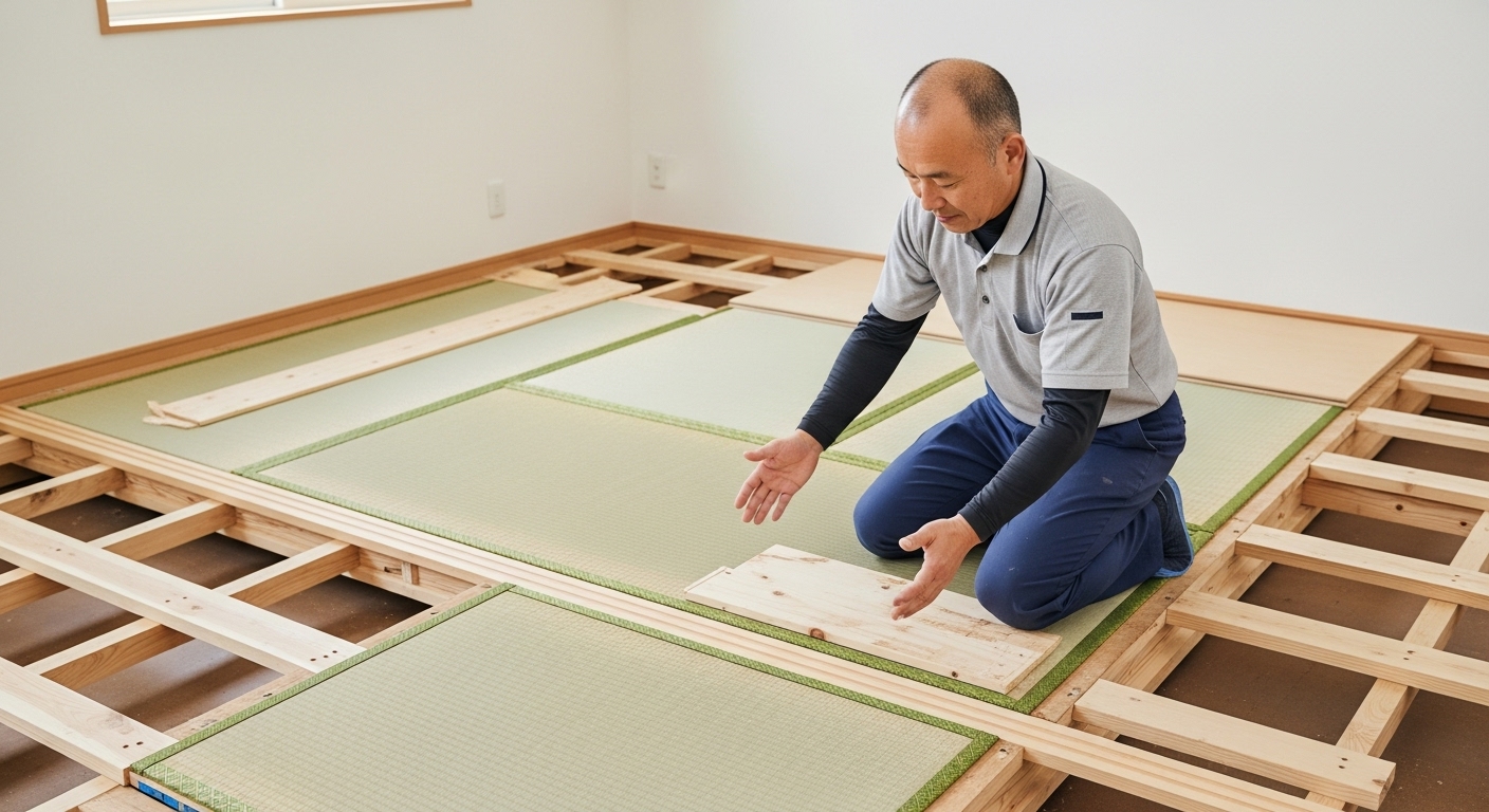 畳設置のための下地工事