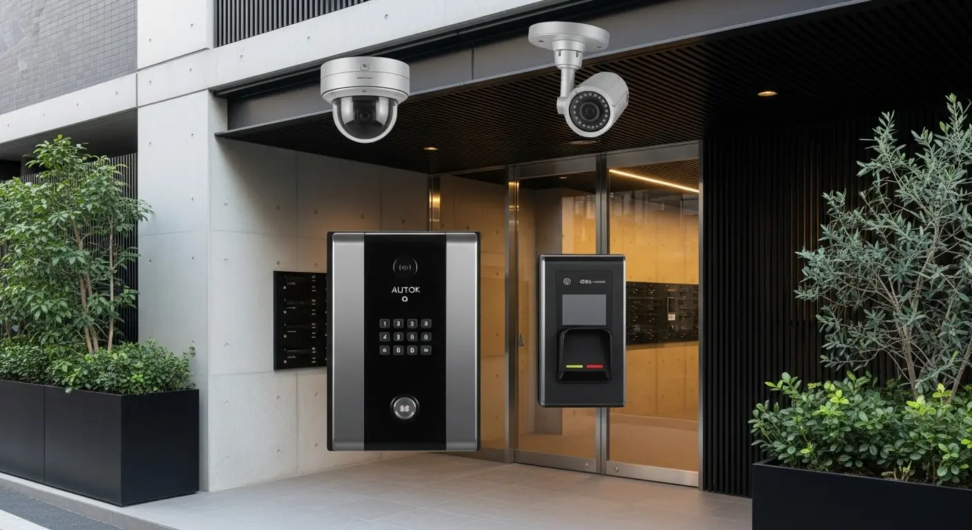 マンションのオートロックと防犯カメラのセキュリティ設備
