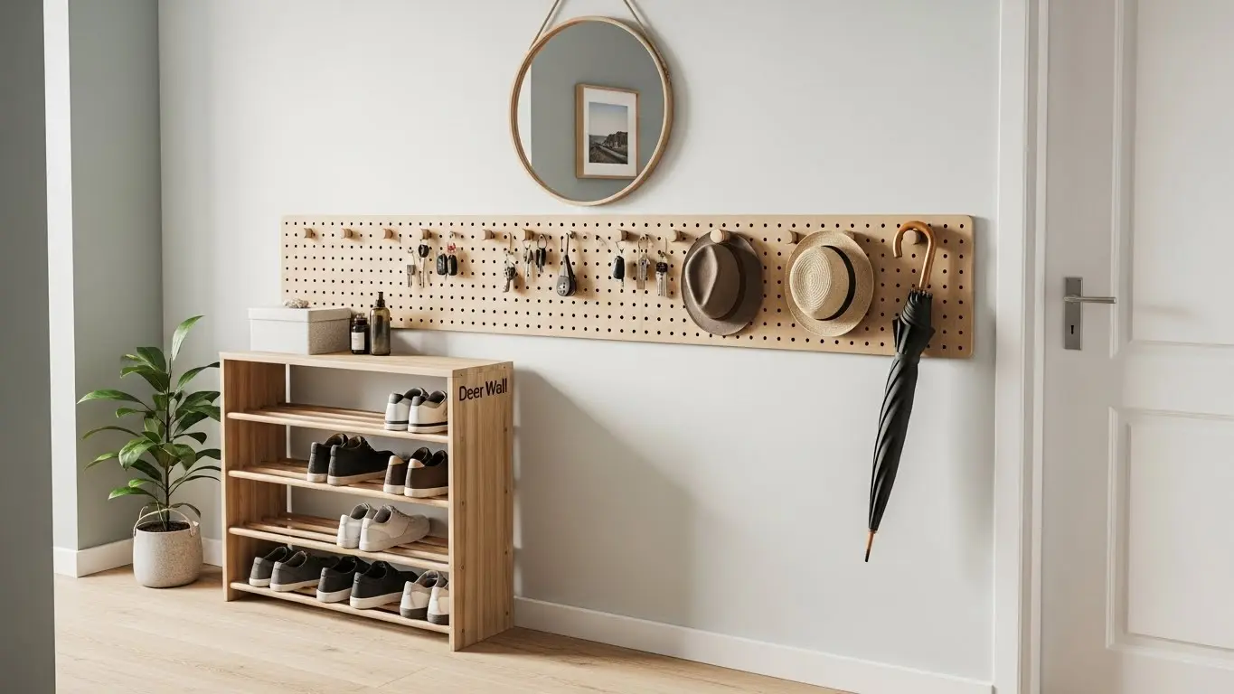 賃貸でも壁を傷つけないディアウォールを使った玄関のDIY収納術とアイデア