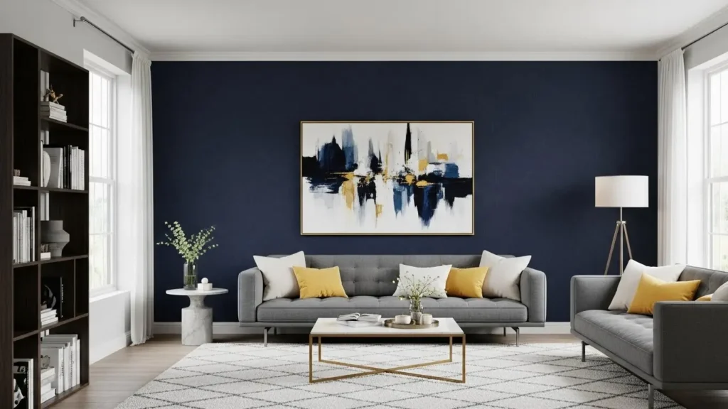 リビングのアクセントクロス施工事例