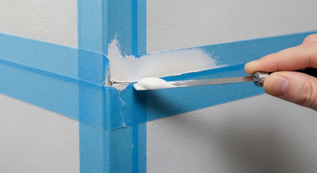 塗り壁のDIY補修作業